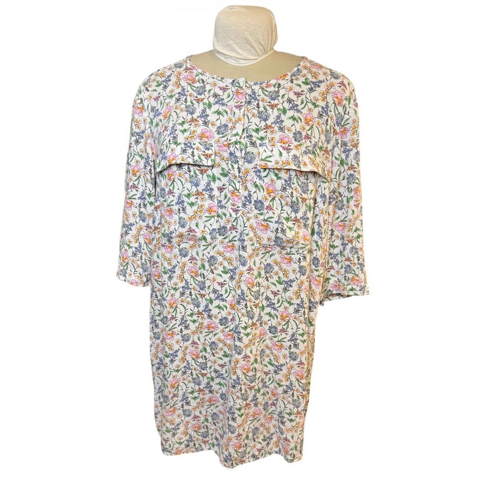 H&M Floral Print Flowy Dress with 3/4 Sleeves Midi Length Sz. 12 - Picture 9 of 10